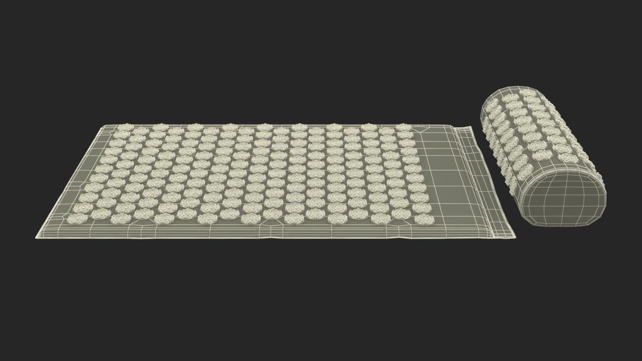 Therapy Acupressure Mat and Pillow Blue 3D model