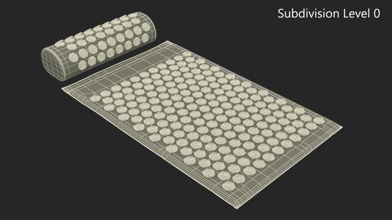 Therapy Acupressure Mat and Pillow Blue 3D model