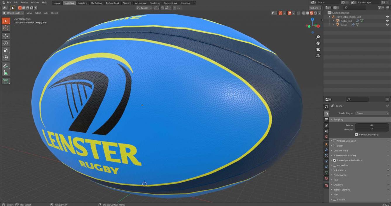 Mitre Sabre Rugby Ball 3D