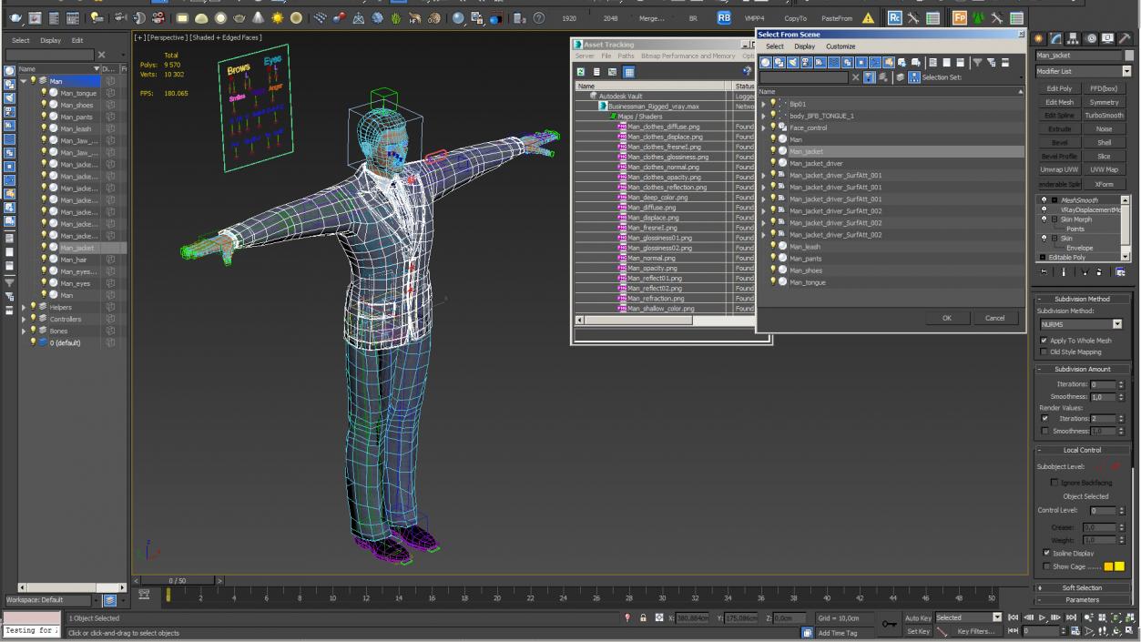 3D Businessman Rigged model