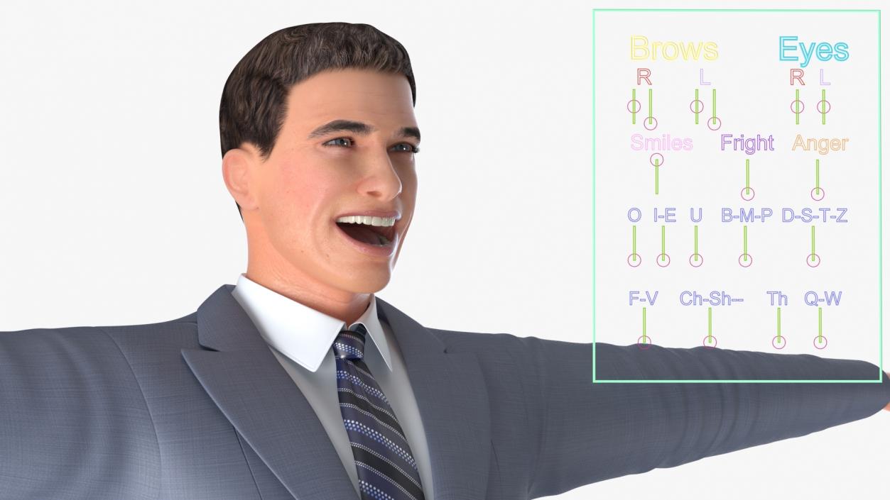 3D Businessman Rigged model