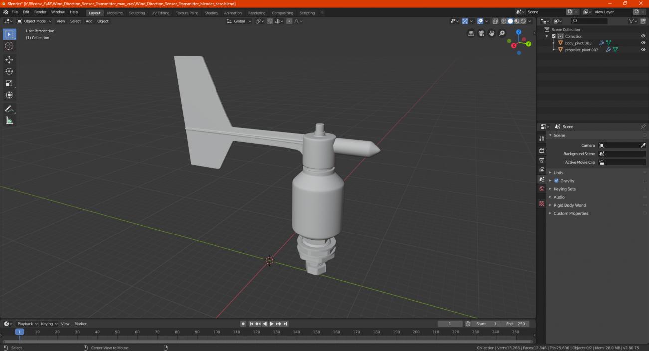 3D Wind Direction Sensor Transmitter model