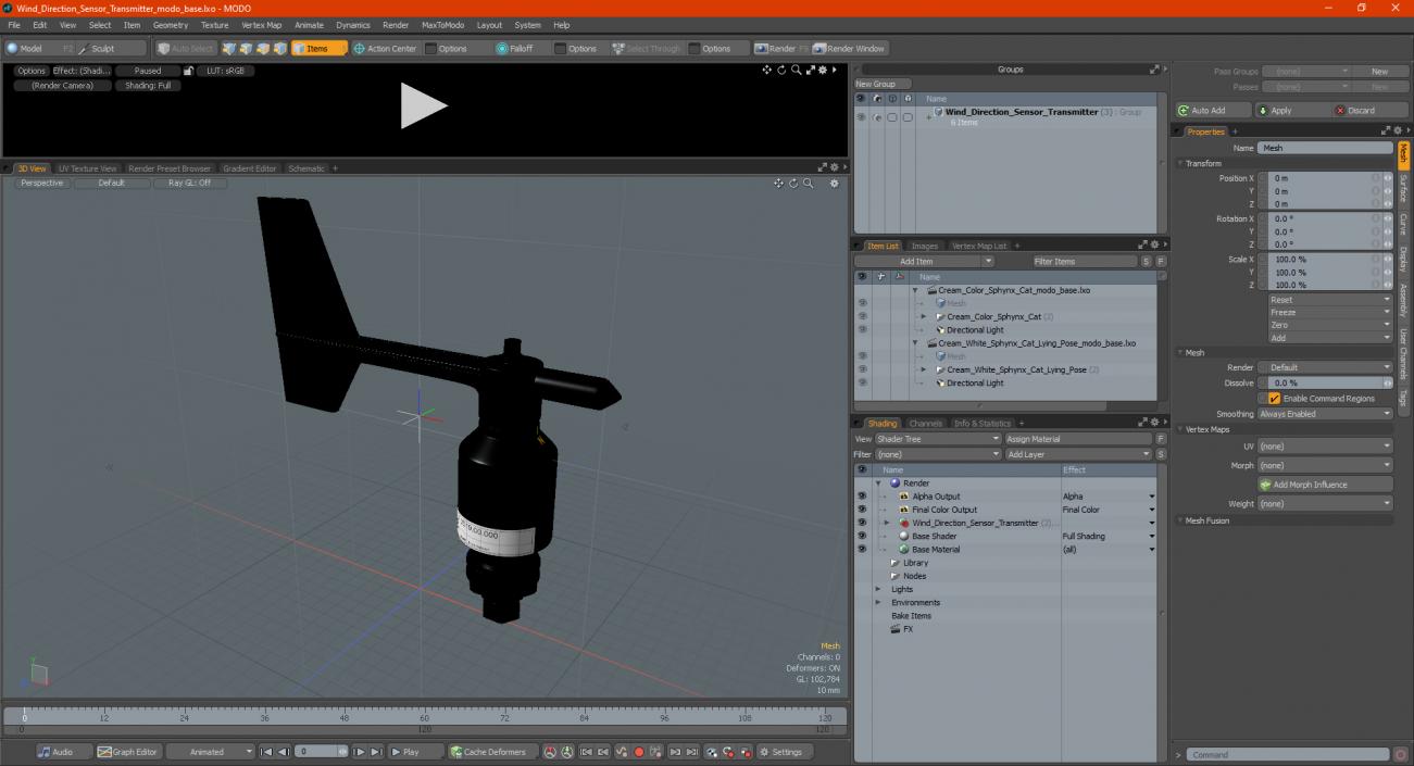 3D Wind Direction Sensor Transmitter model