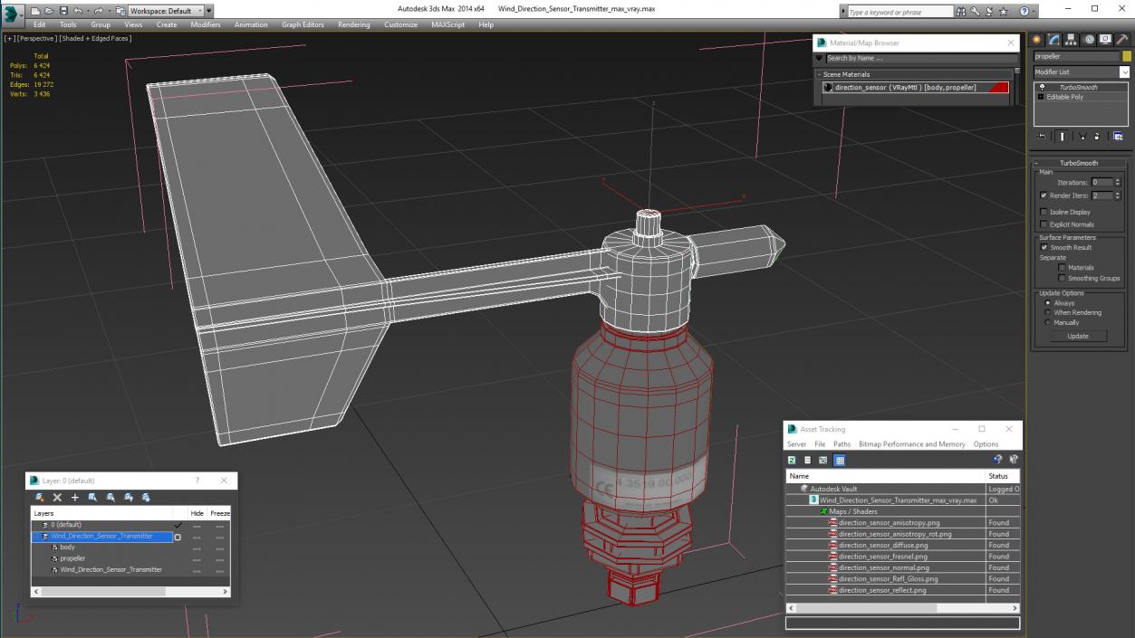 3D Wind Direction Sensor Transmitter model