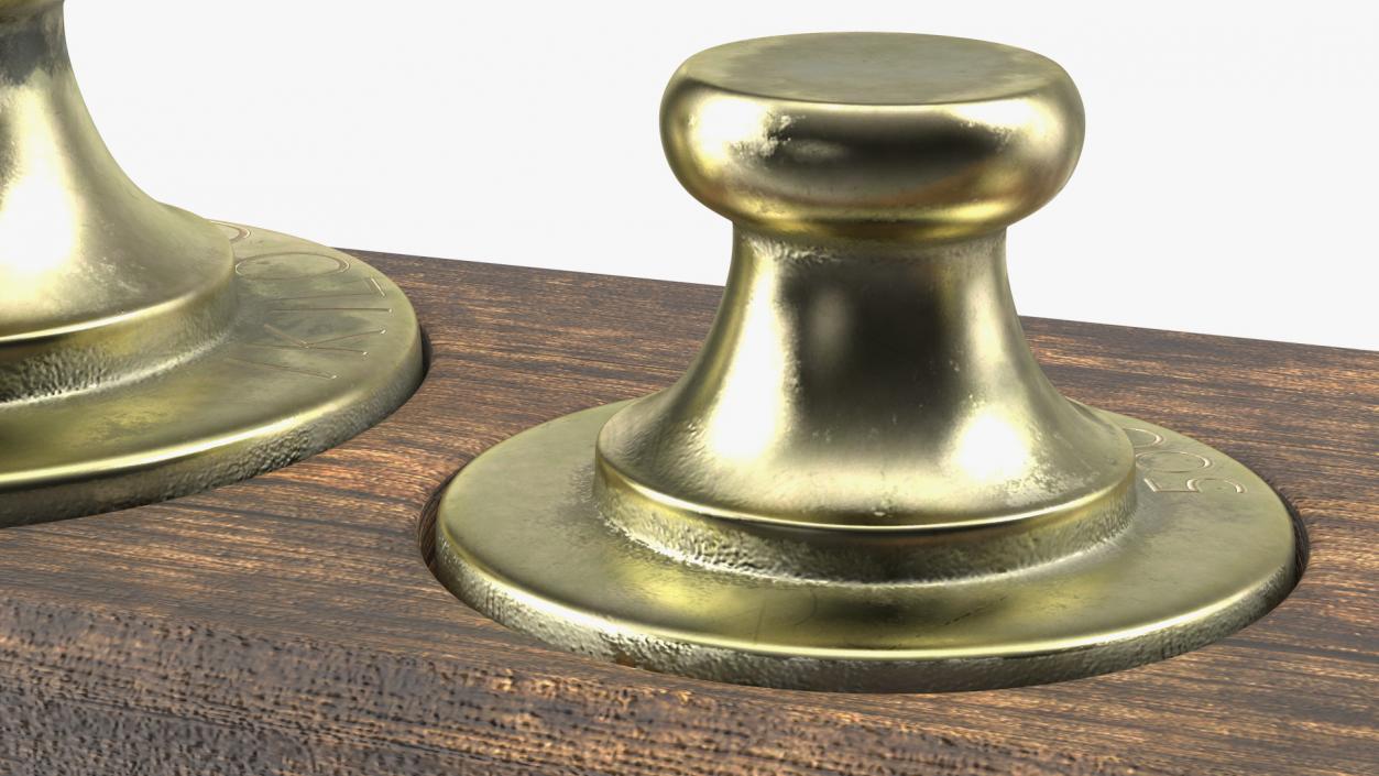 3D Antique Balance Scale Weights in Wooden Box model