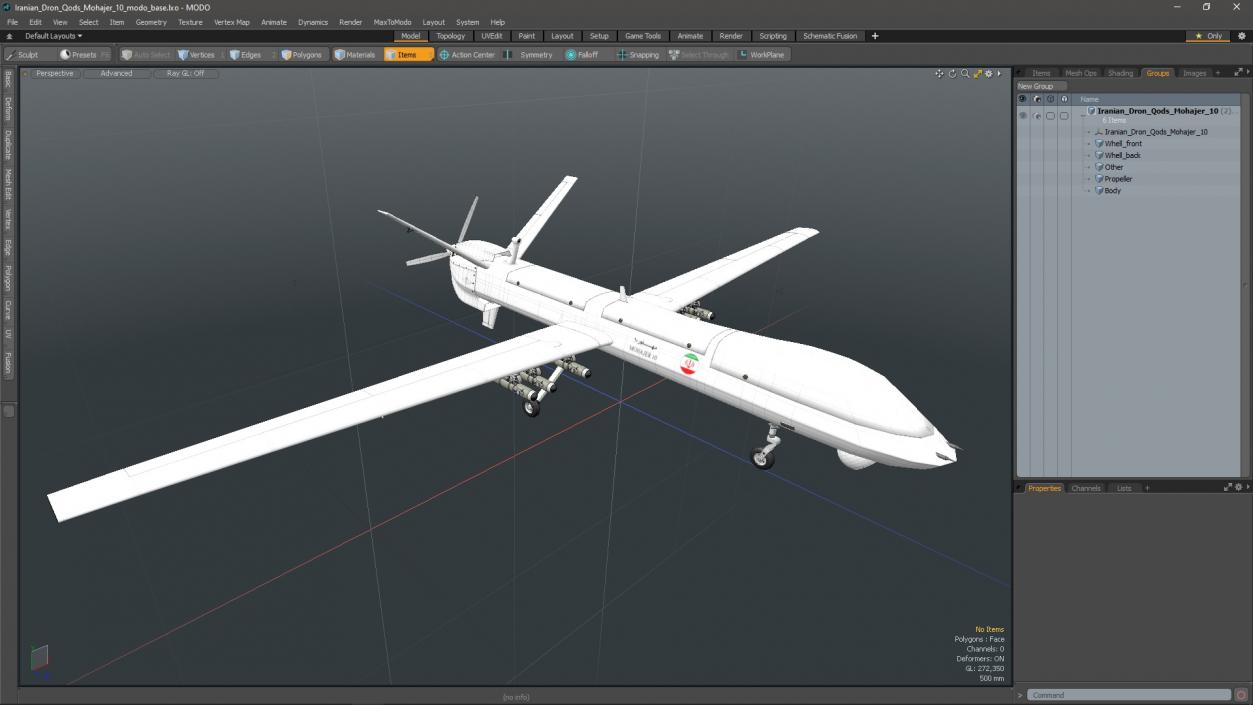 3D Iranian Dron Qods Mohajer 11 model