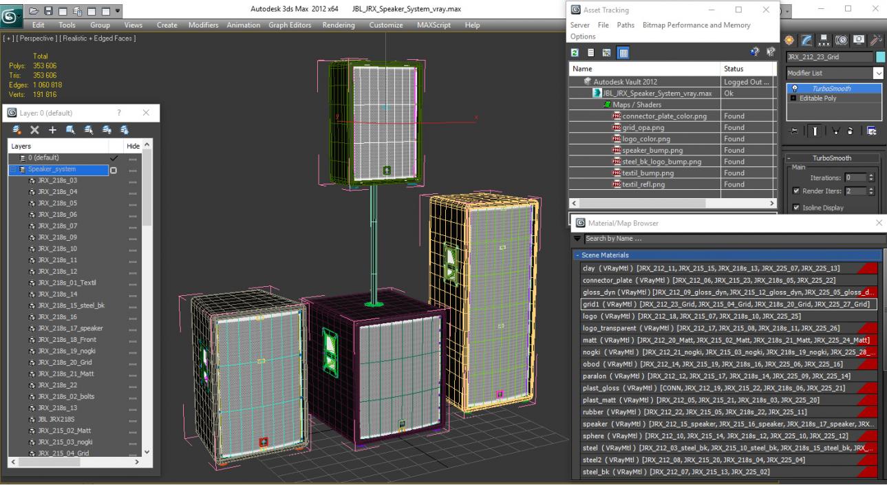 JBL JRX Speaker System 3D