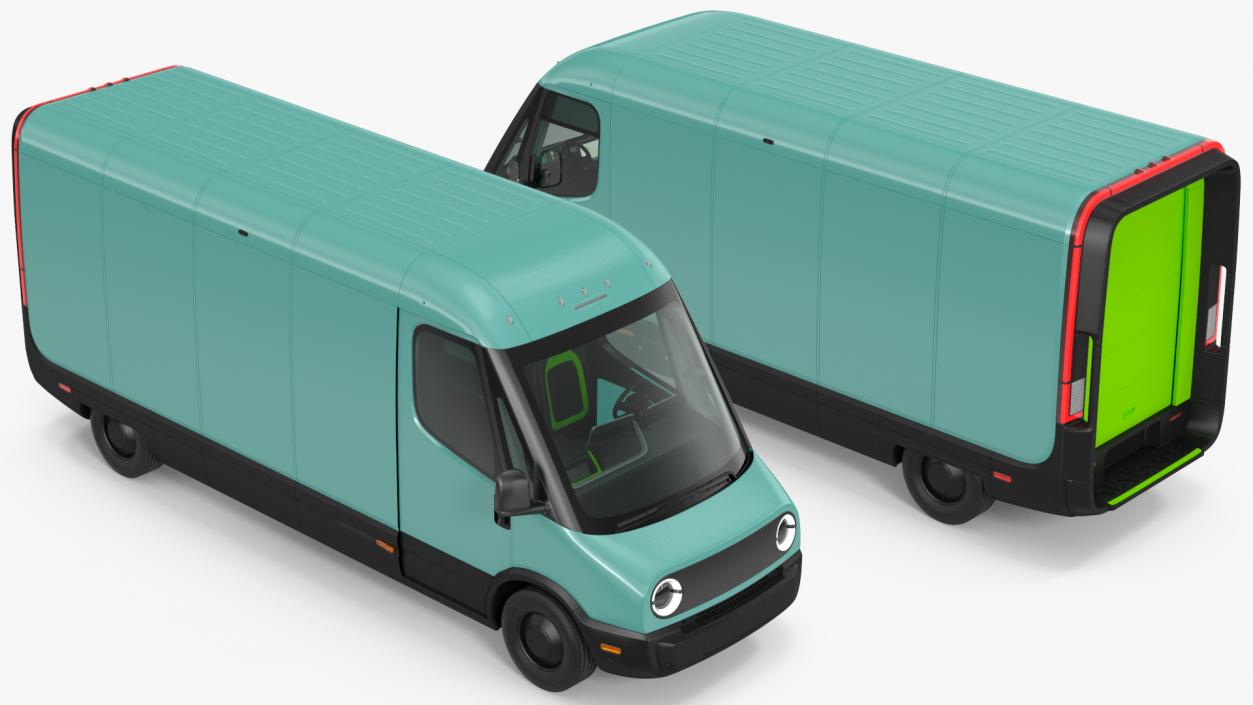 Electric Delivery Van Simple Interior 3D