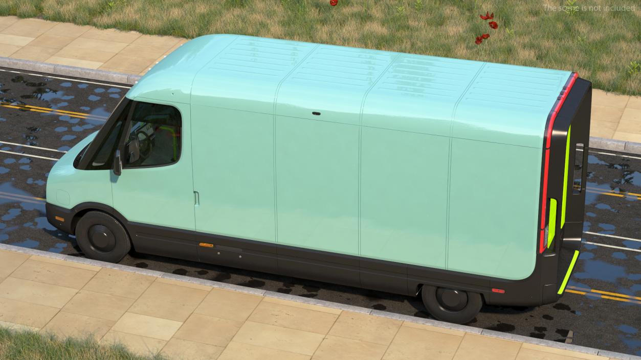 Electric Delivery Van Simple Interior 3D