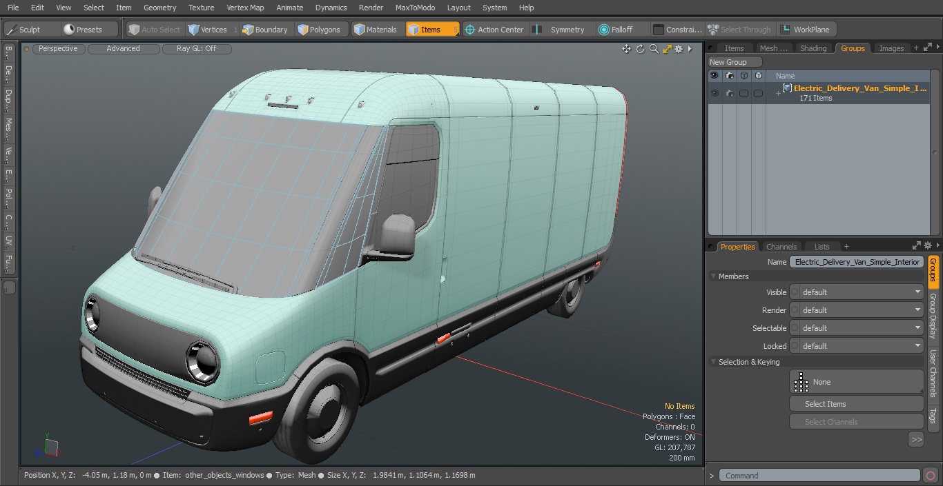 Electric Delivery Van Simple Interior 3D