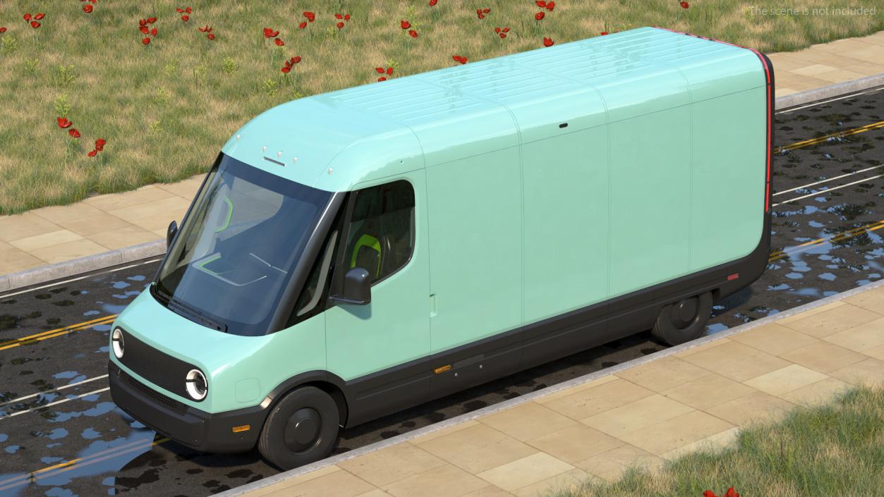 Electric Delivery Van Simple Interior 3D