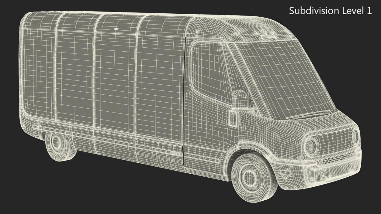 Electric Delivery Van Simple Interior 3D