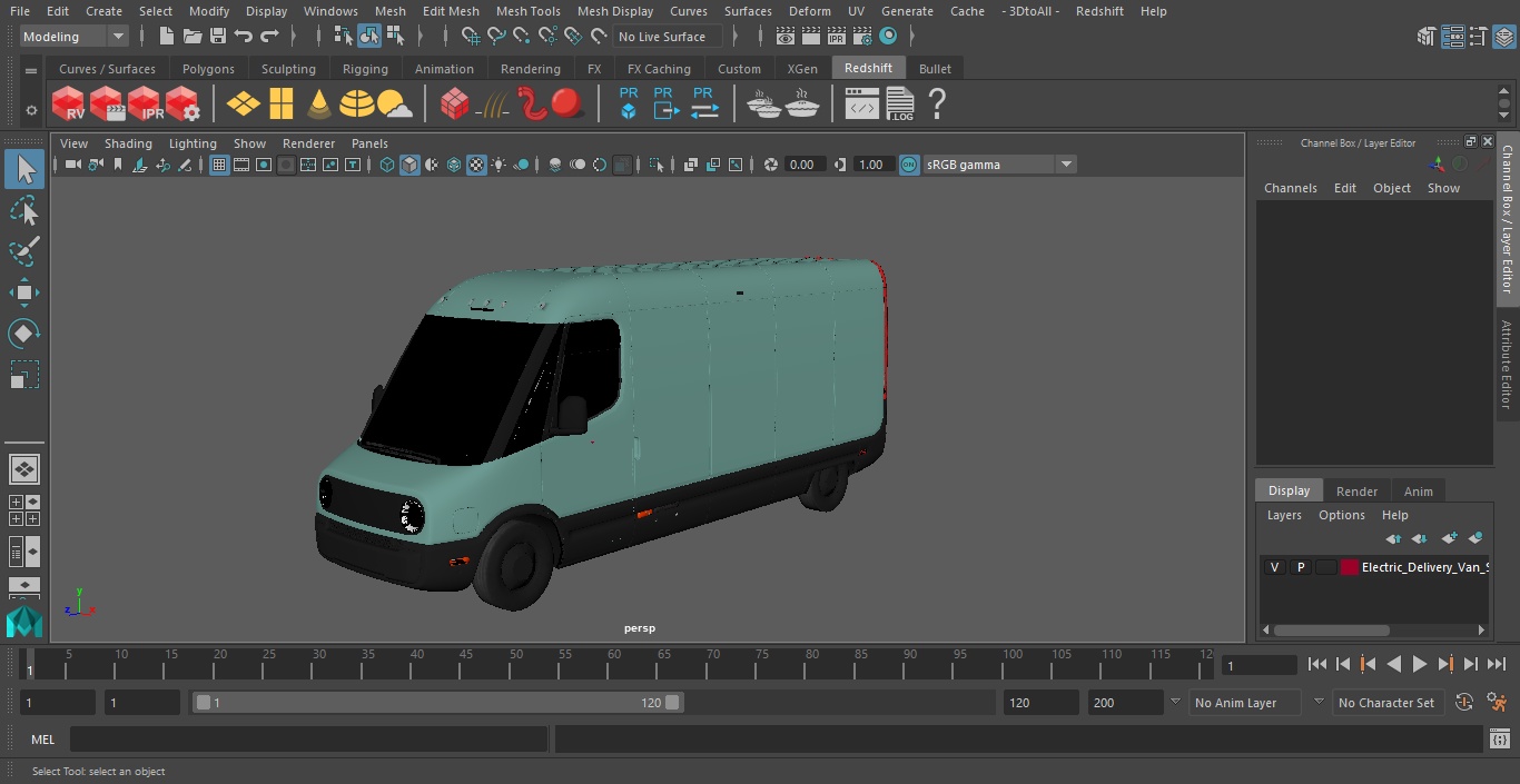 Electric Delivery Van Simple Interior 3D