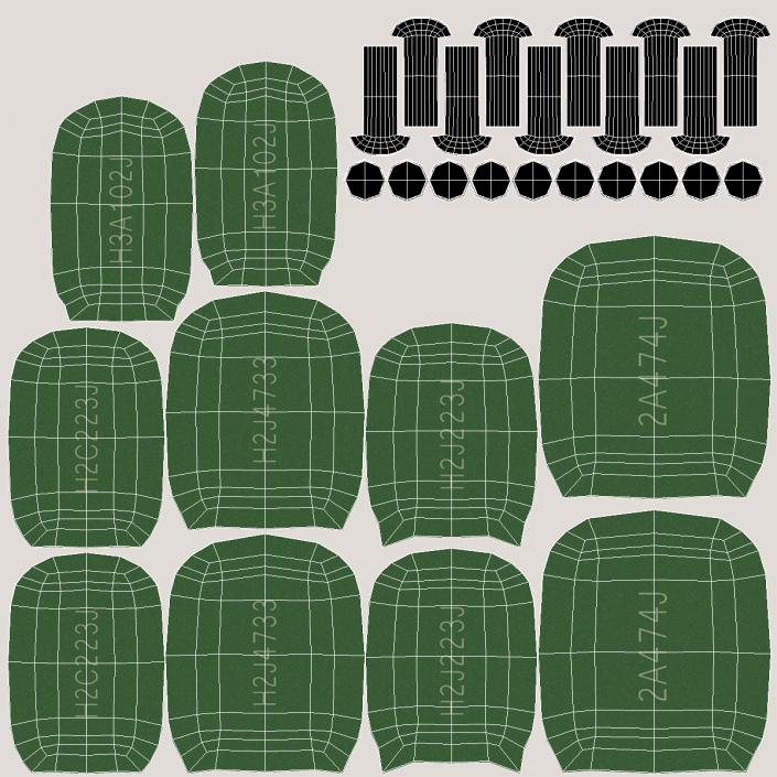 3D Mylar Polyester Film Capacitor Soldered Set model