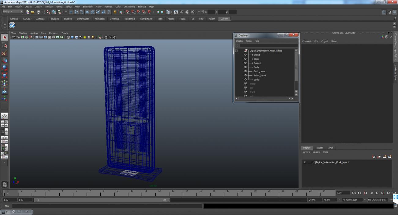 3D Information Kiosk Black model