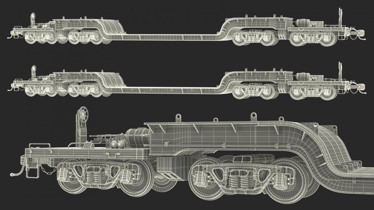 3D model Depressed Center Flat Car