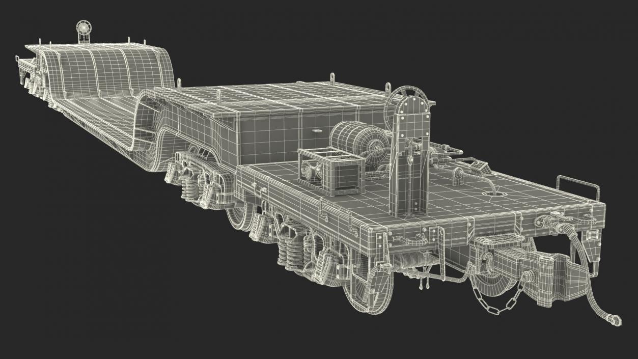 3D model Depressed Center Flat Car