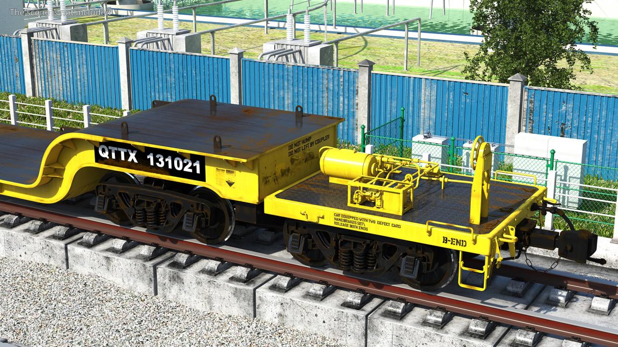 3D model Depressed Center Flat Car