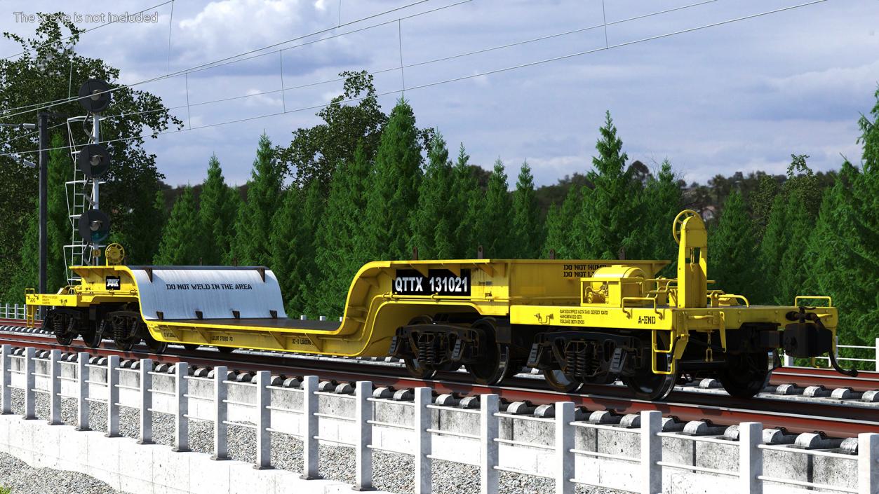 3D model Depressed Center Flat Car