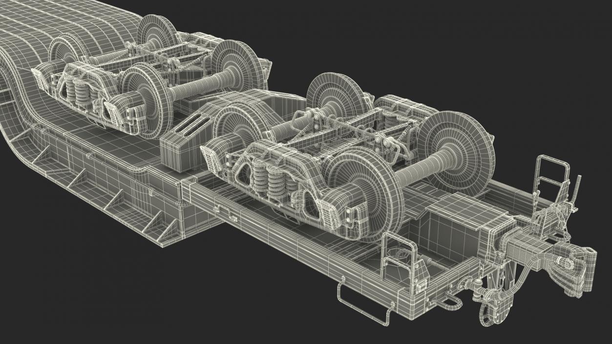 3D model Depressed Center Flat Car