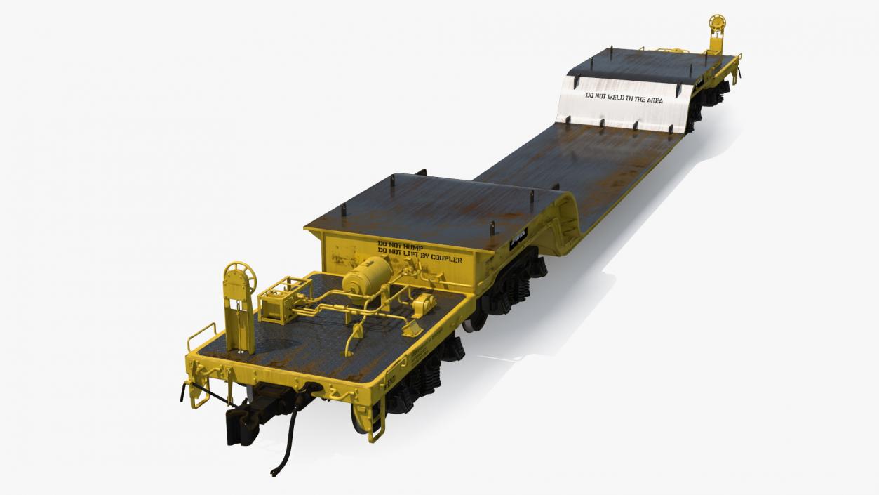 3D model Depressed Center Flat Car