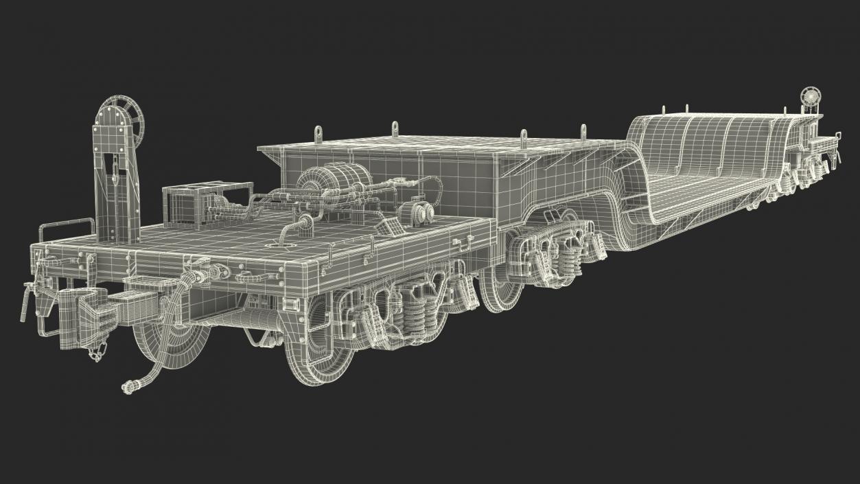 3D model Depressed Center Flat Car