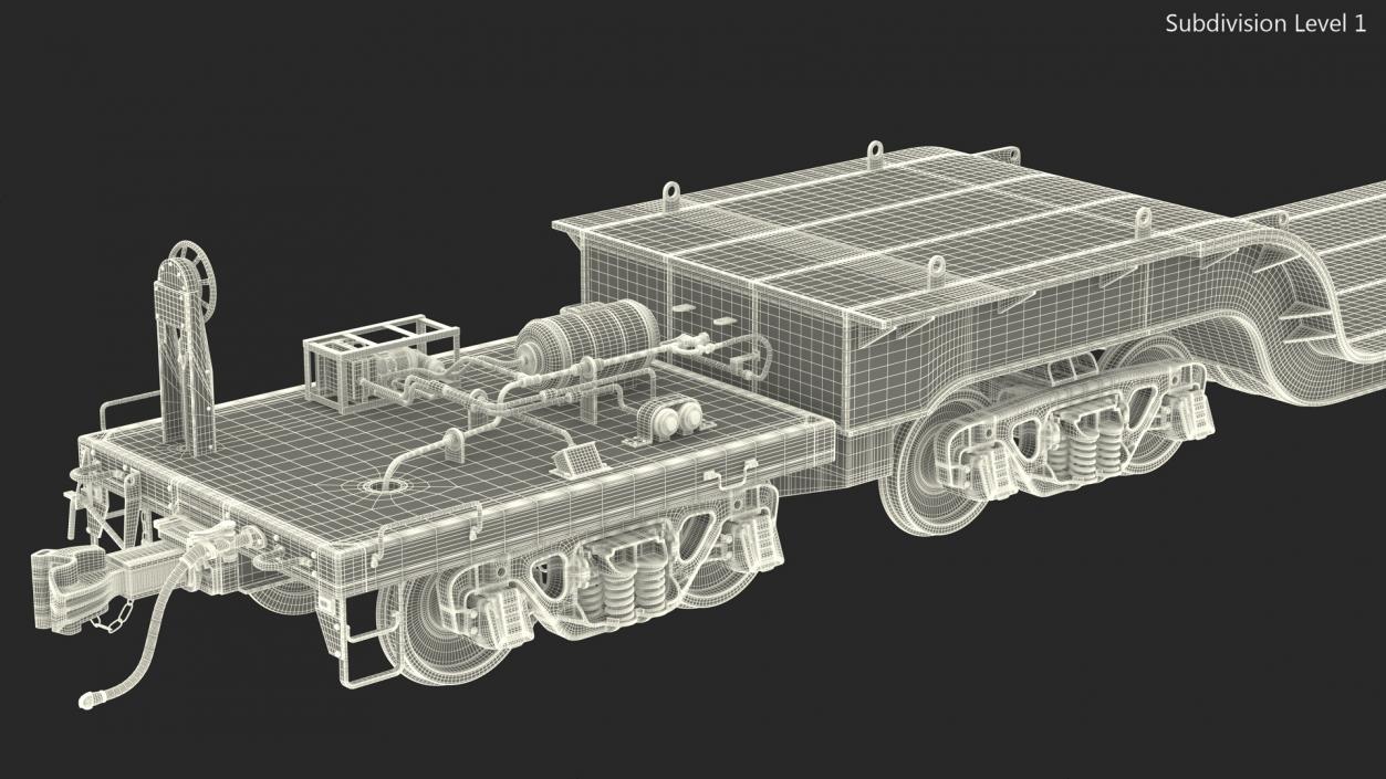 3D model Depressed Center Flat Car