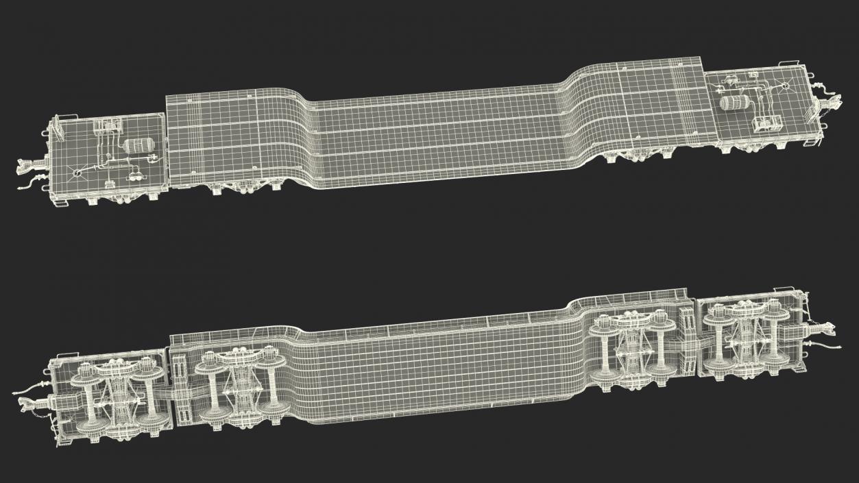 3D model Depressed Center Flat Car