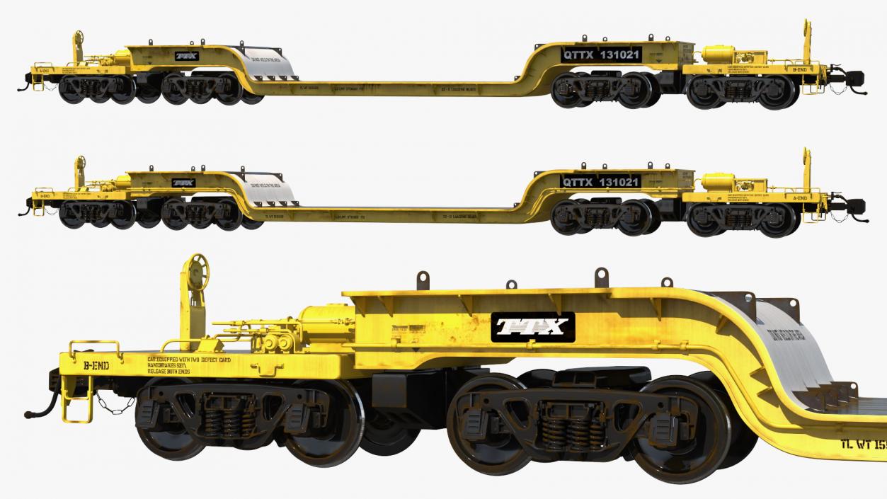 3D model Depressed Center Flat Car