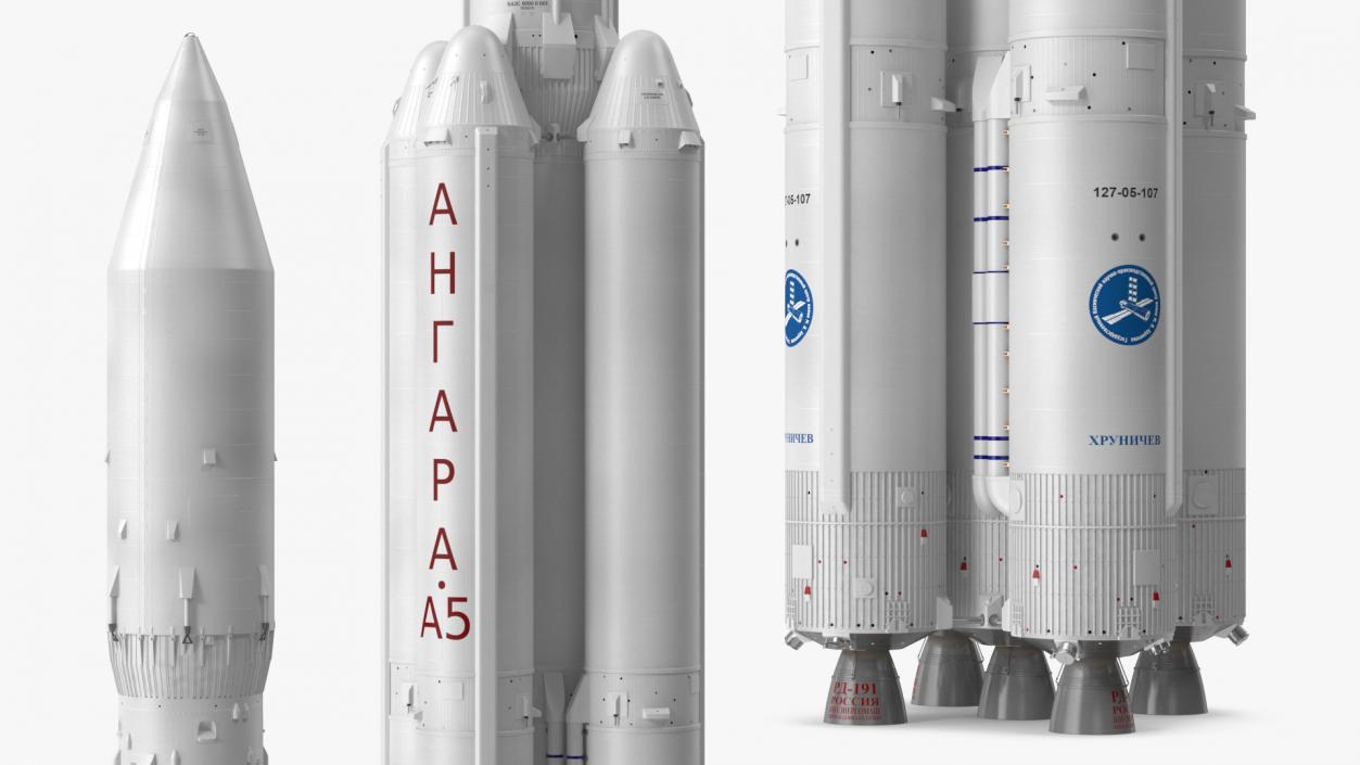 3D model Angara A5 Heavy Lift Launch Vehicle