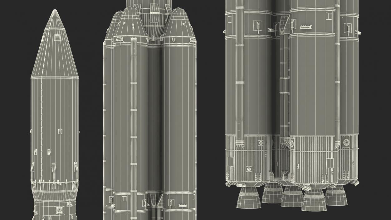 3D model Angara A5 Heavy Lift Launch Vehicle