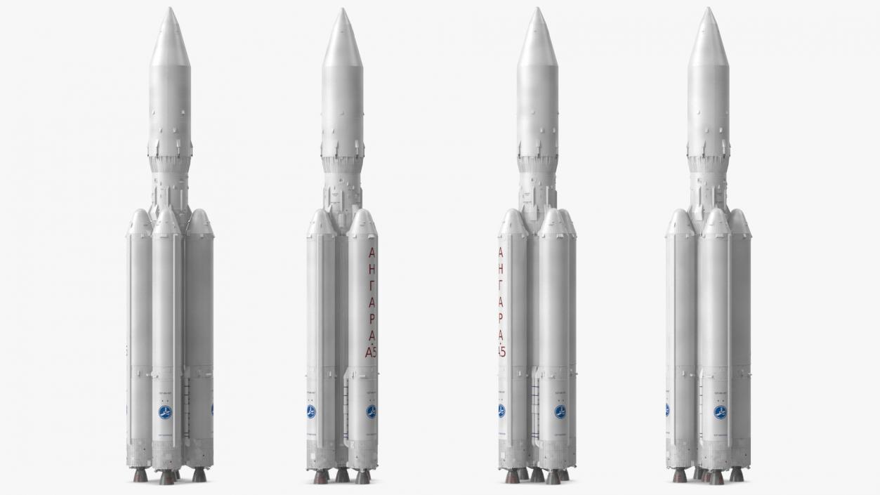 3D model Angara A5 Heavy Lift Launch Vehicle