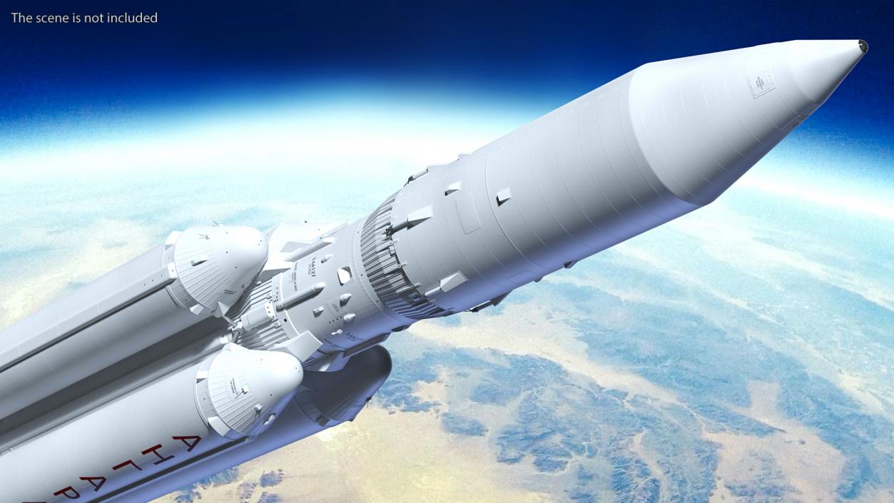 3D model Angara A5 Heavy Lift Launch Vehicle