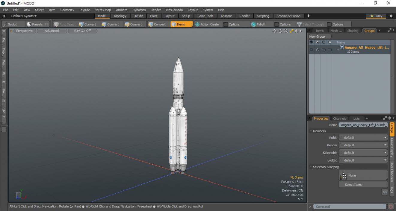 3D model Angara A5 Heavy Lift Launch Vehicle