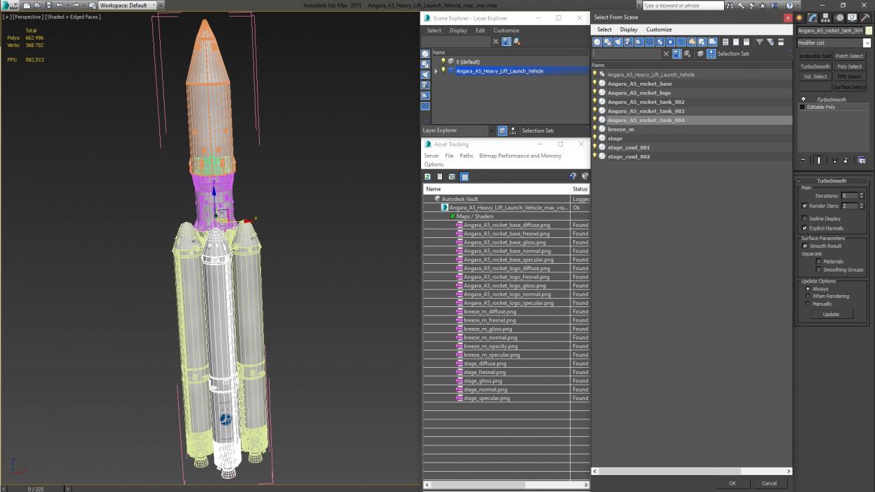 3D model Angara A5 Heavy Lift Launch Vehicle