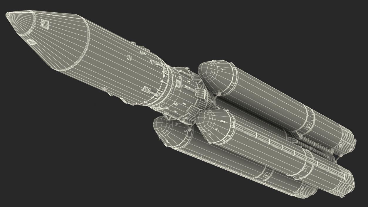 3D model Angara A5 Heavy Lift Launch Vehicle