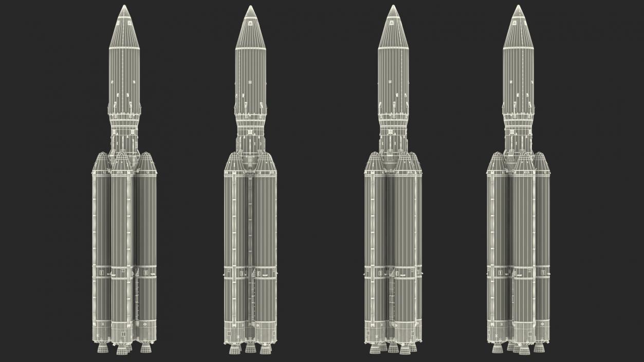 3D model Angara A5 Heavy Lift Launch Vehicle