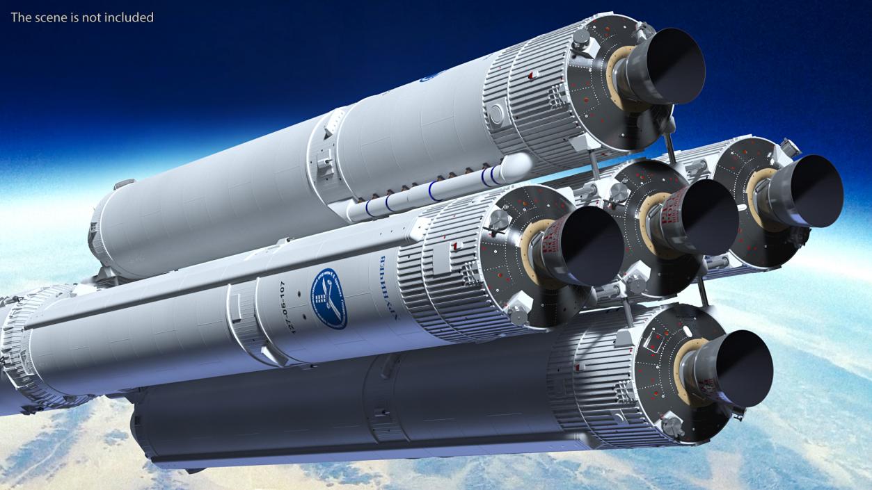 3D model Angara A5 Heavy Lift Launch Vehicle