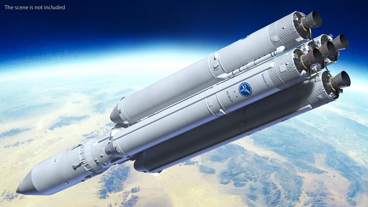 3D model Angara A5 Heavy Lift Launch Vehicle