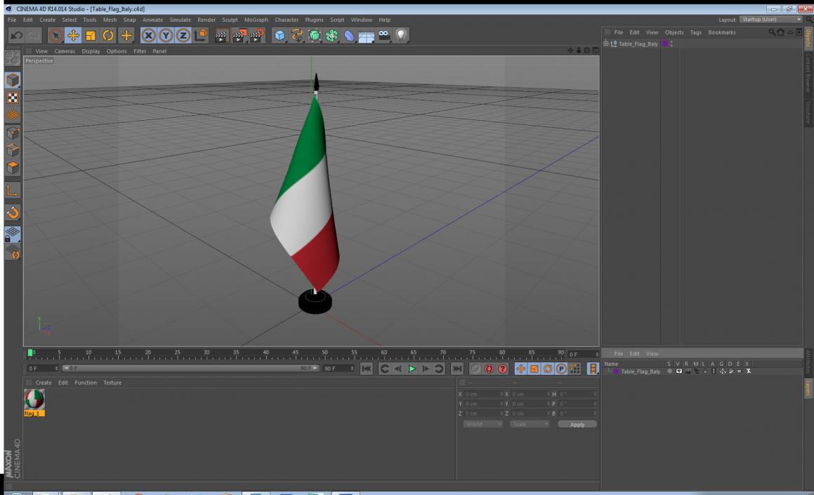 3D Table Flag Italy