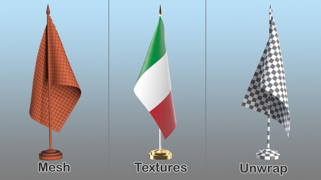 3D Table Flag Italy