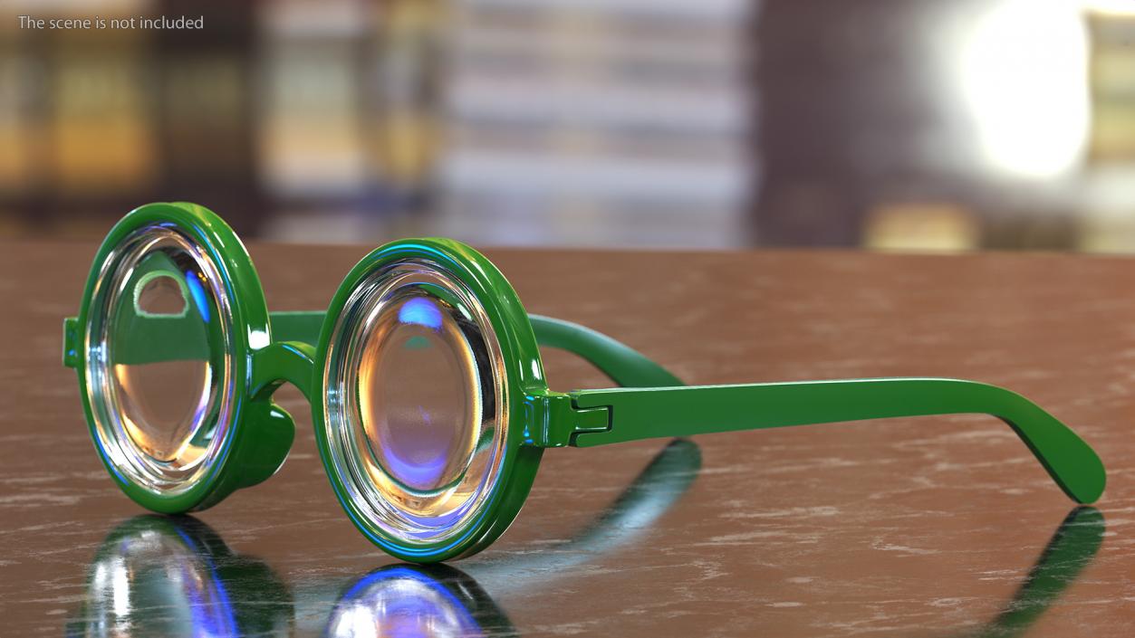 3D Green Nerd Glasses model