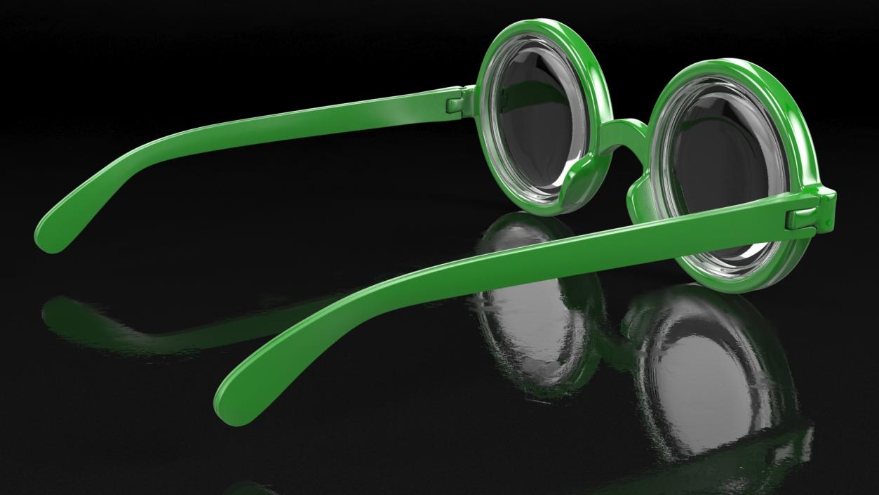 3D Green Nerd Glasses model