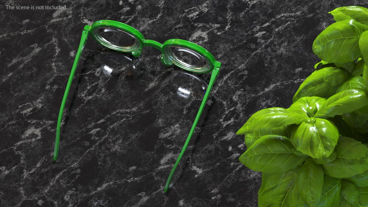 3D Green Nerd Glasses model