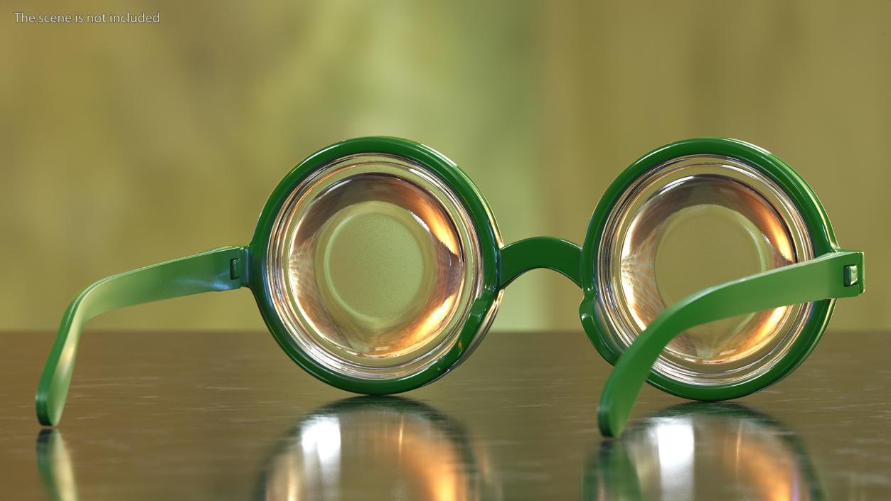 3D Green Nerd Glasses model