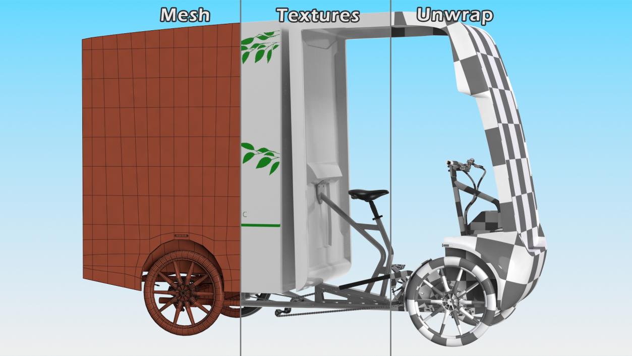 Cargo Bike EAV DPD Rigged for Cinema 4D 3D model