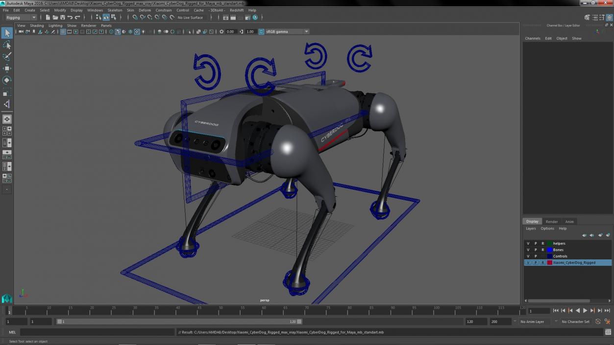 3D Xiaomi Cyberdog Rigged for Maya