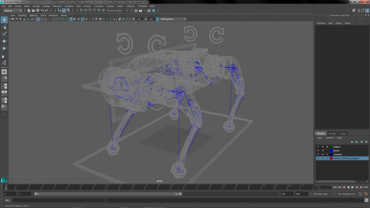 3D Xiaomi Cyberdog Rigged for Maya