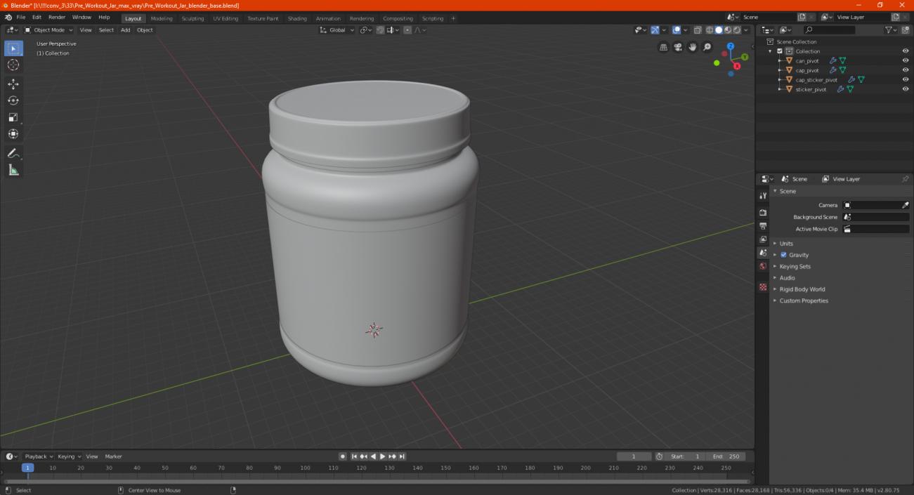 3D model Pre Workout Jar