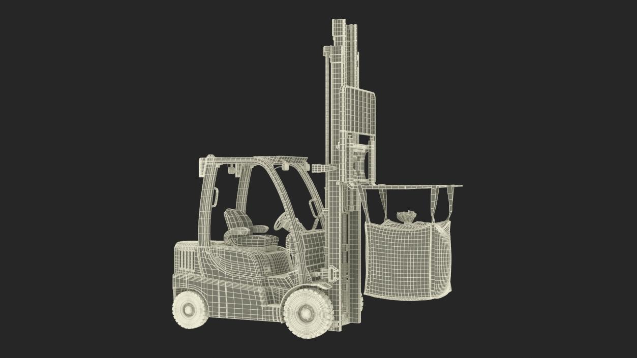 3D Industrial Forklift with Bulk Bag model